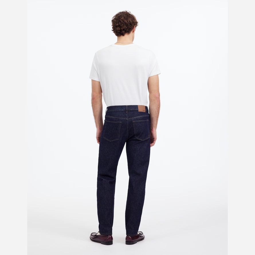 dark blue madewell relaxed taper mens jeans