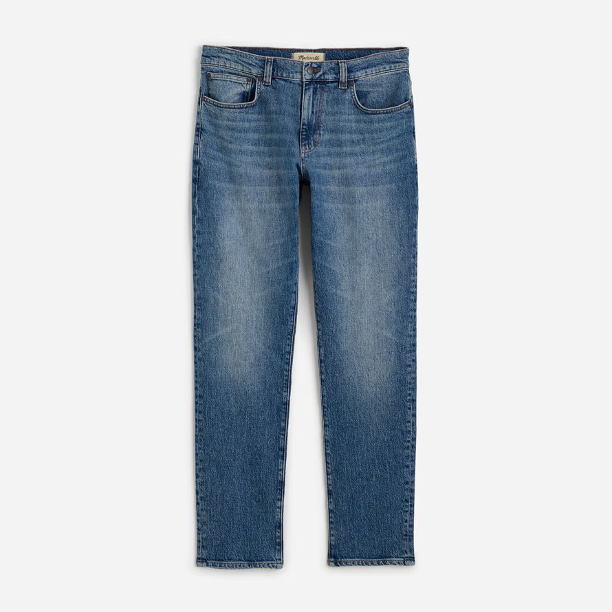 madewell athletic slim herren jeans blau
