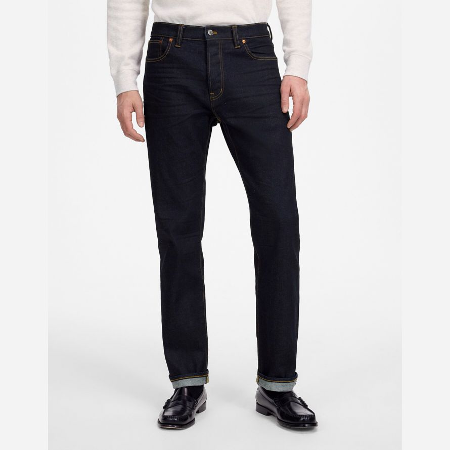 navy herren madewell 1991 straight-leg stretch selvedge jeans