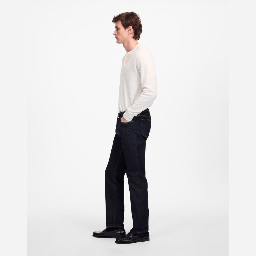 navy herren madewell 1991 straight-leg stretch selvedge jeans