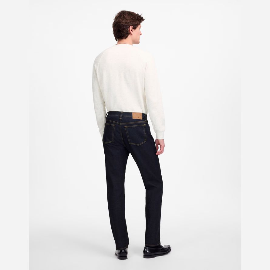 navy herren madewell 1991 straight-leg stretch selvedge jeans