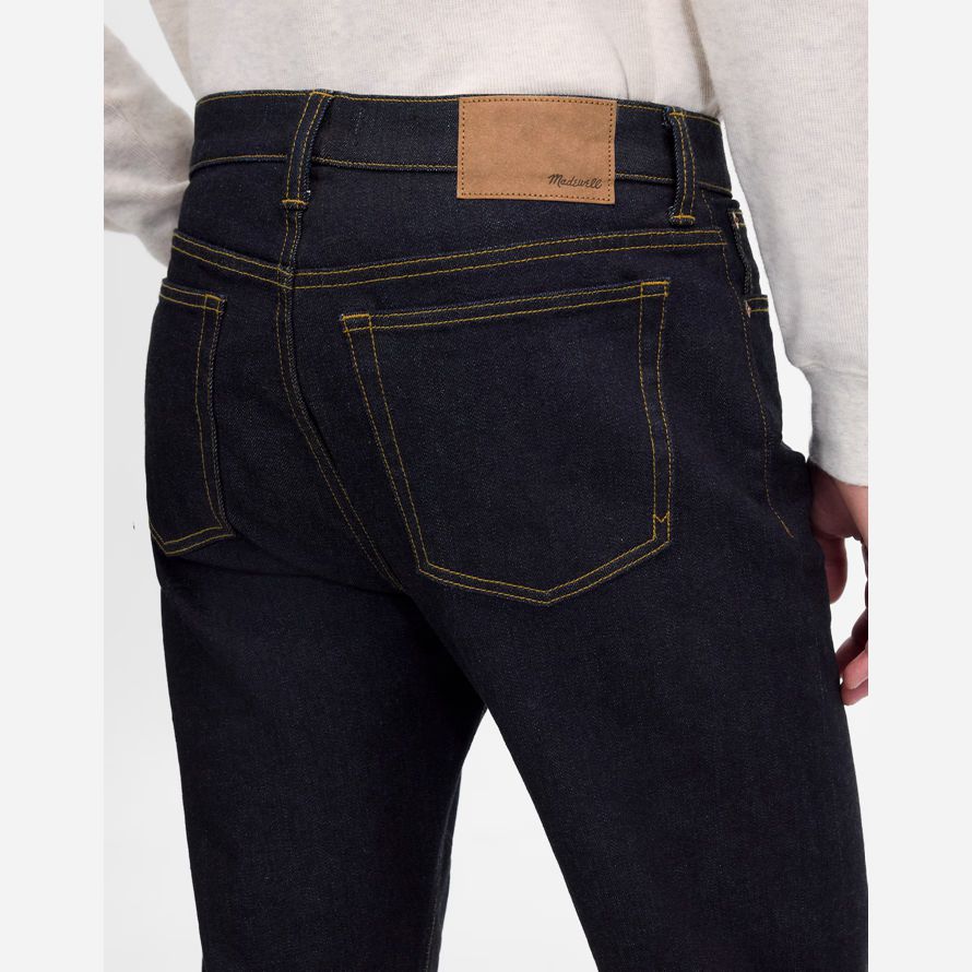navy herren madewell 1991 straight-leg stretch selvedge jeans
