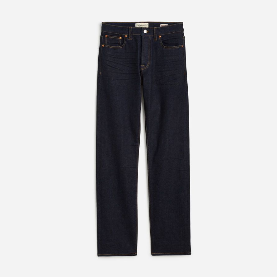 navy herren madewell 1991 straight-leg stretch selvedge jeans