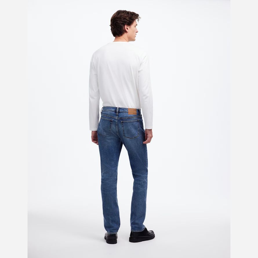 blue mens madewell 1991 straight-leg stretch selvedge jeans