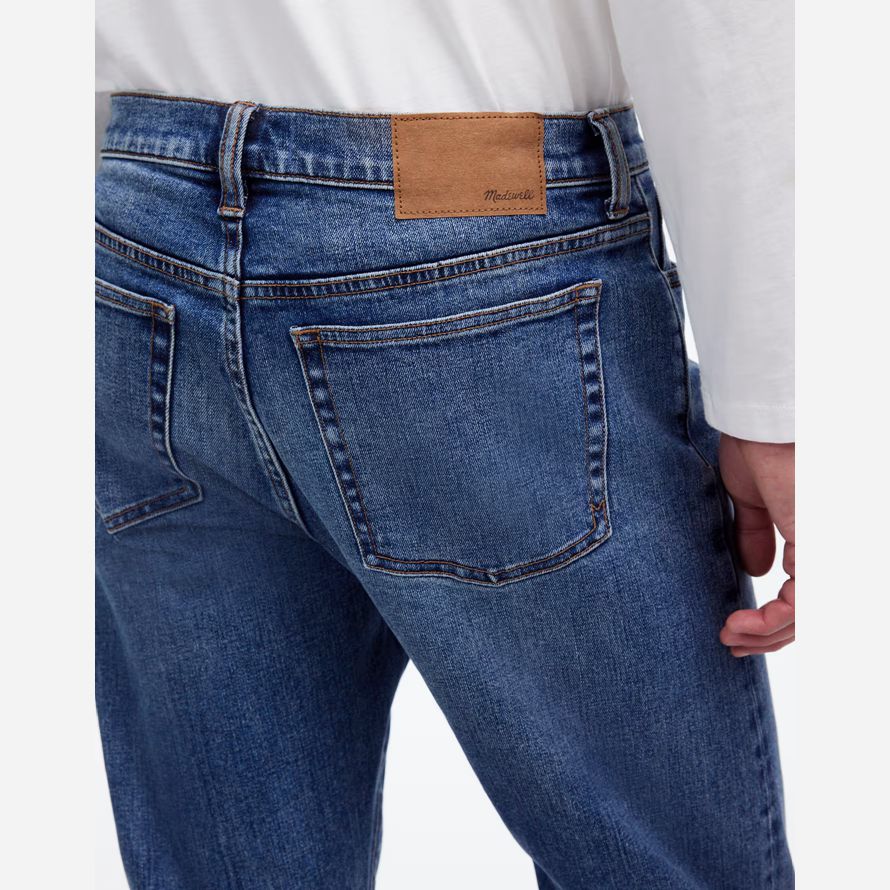 blue mens madewell 1991 straight-leg stretch selvedge jeans