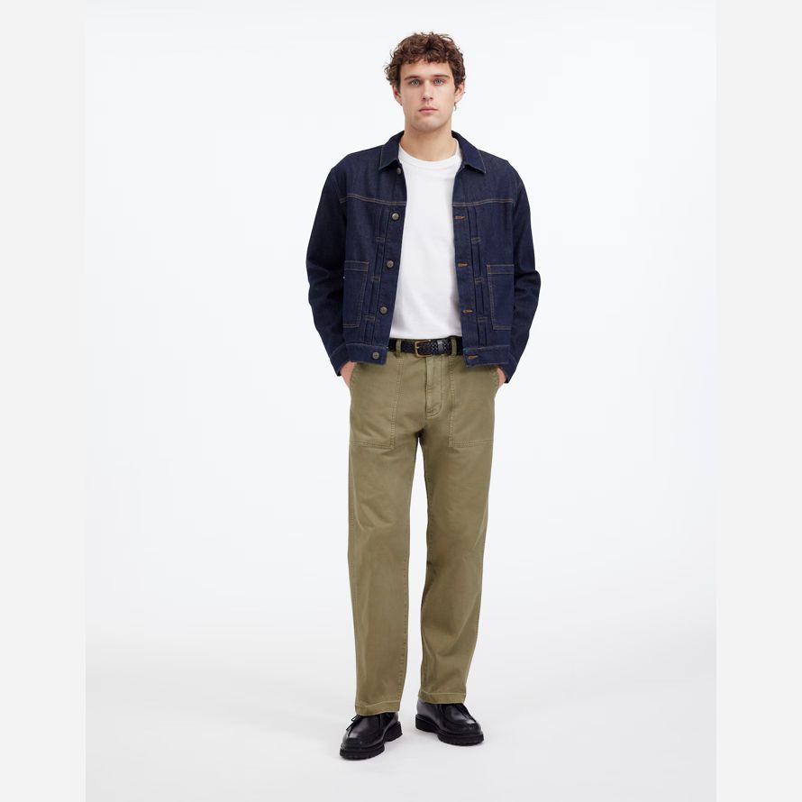 madewell müdigkeit garment-dyed cotton twill herren hose oliv