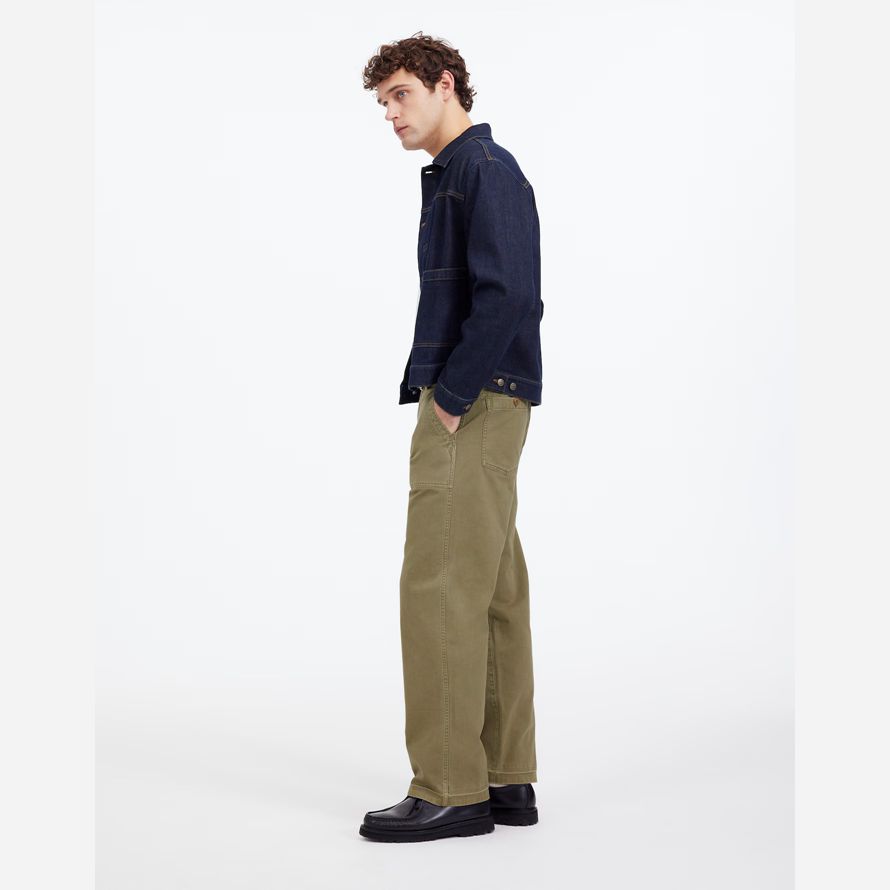 madewell müdigkeit garment-dyed cotton twill herren hose oliv