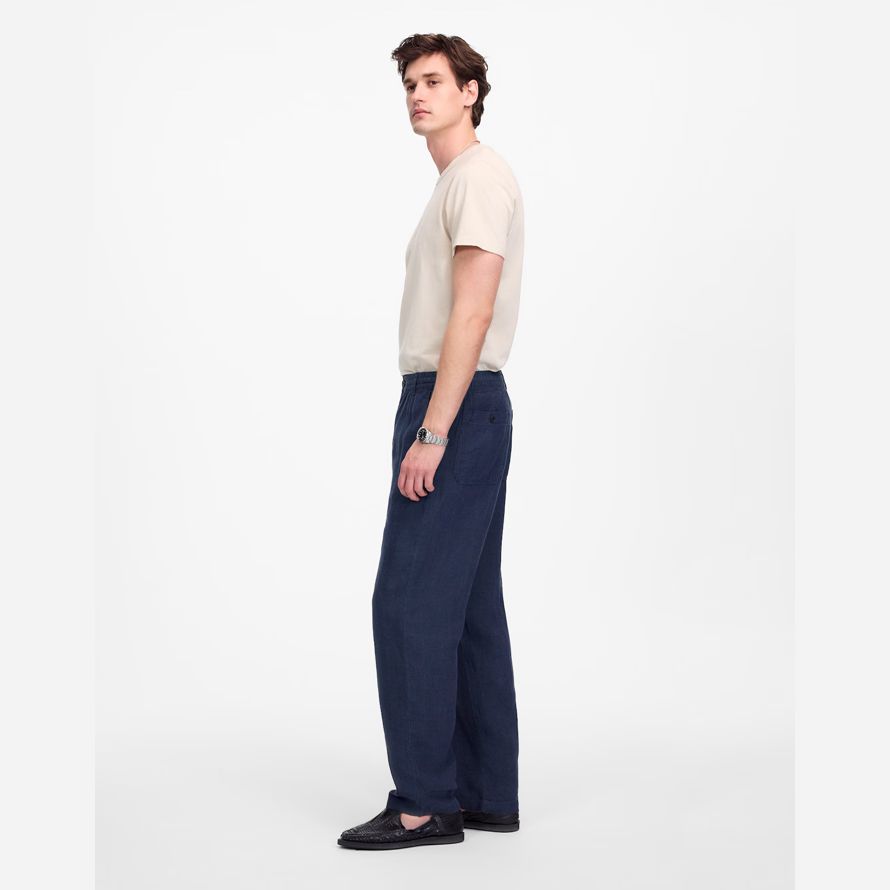 dark blue madewell linen pull-on herren hosen