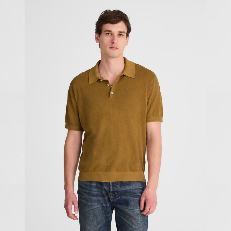 herren madewell drei-tasten-polo pullover braun