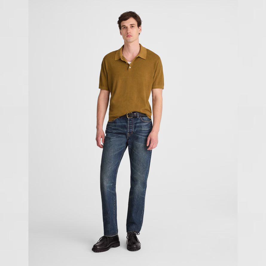 herren madewell drei-tasten-polo pullover braun