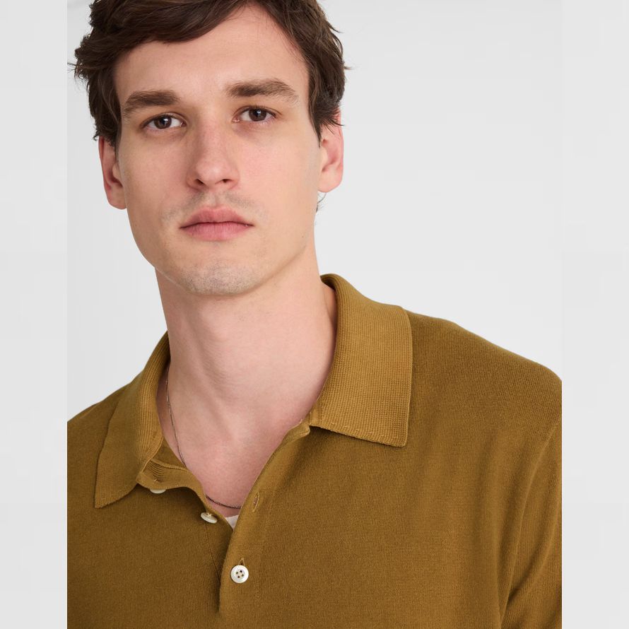 herren madewell drei-tasten-polo pullover braun