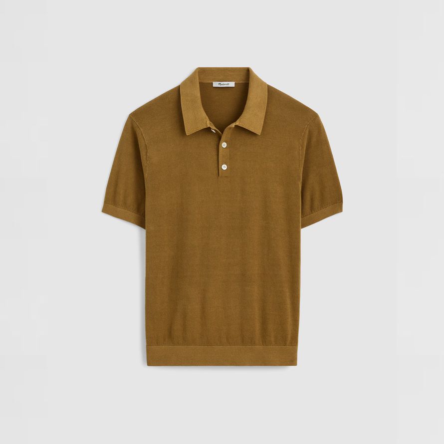 herren madewell drei-tasten-polo pullover braun