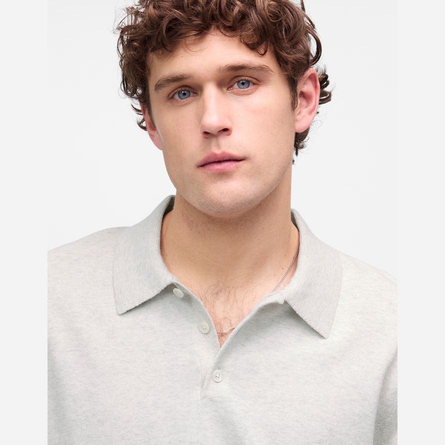 grau herren madewell drei-tasten-polo pullover