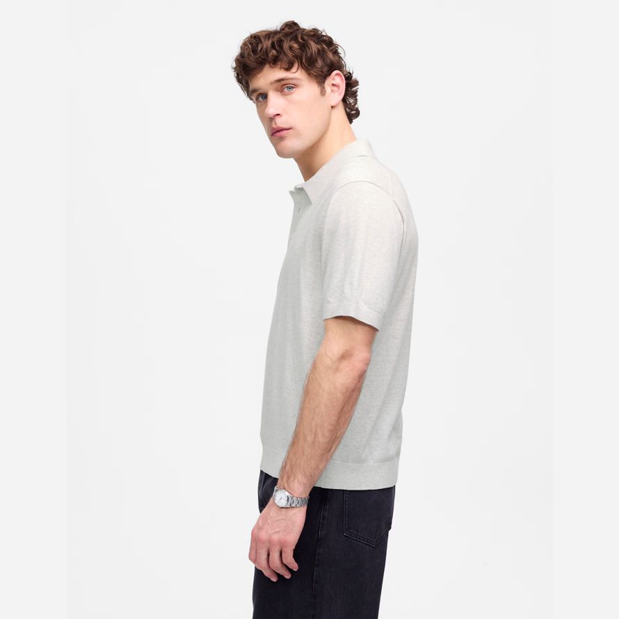 grau herren madewell drei-tasten-polo pullover