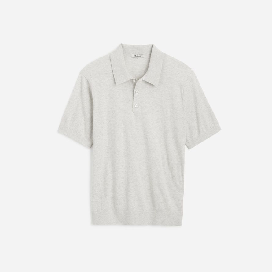 grau herren madewell drei-tasten-polo pullover