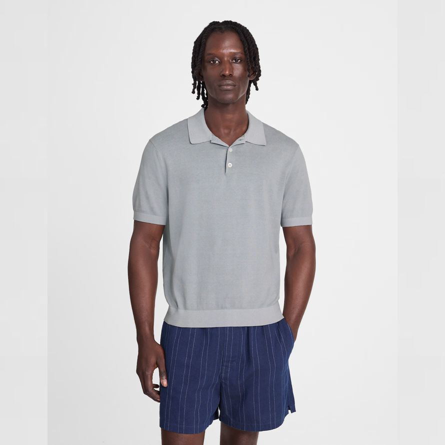 herren madewell drei-tasten-polo pullover grau