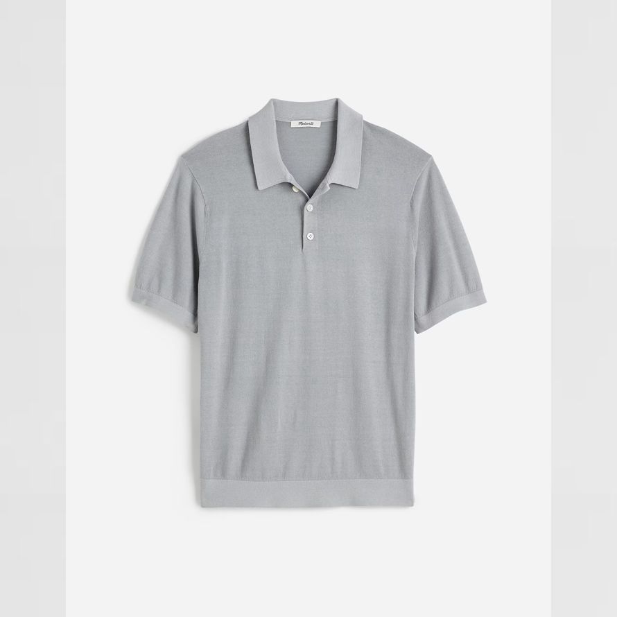 herren madewell drei-tasten-polo pullover grau