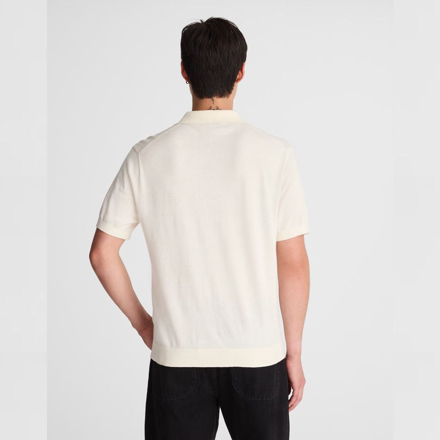 madewell drei-tasten-pullover herren polo-leichte creme
