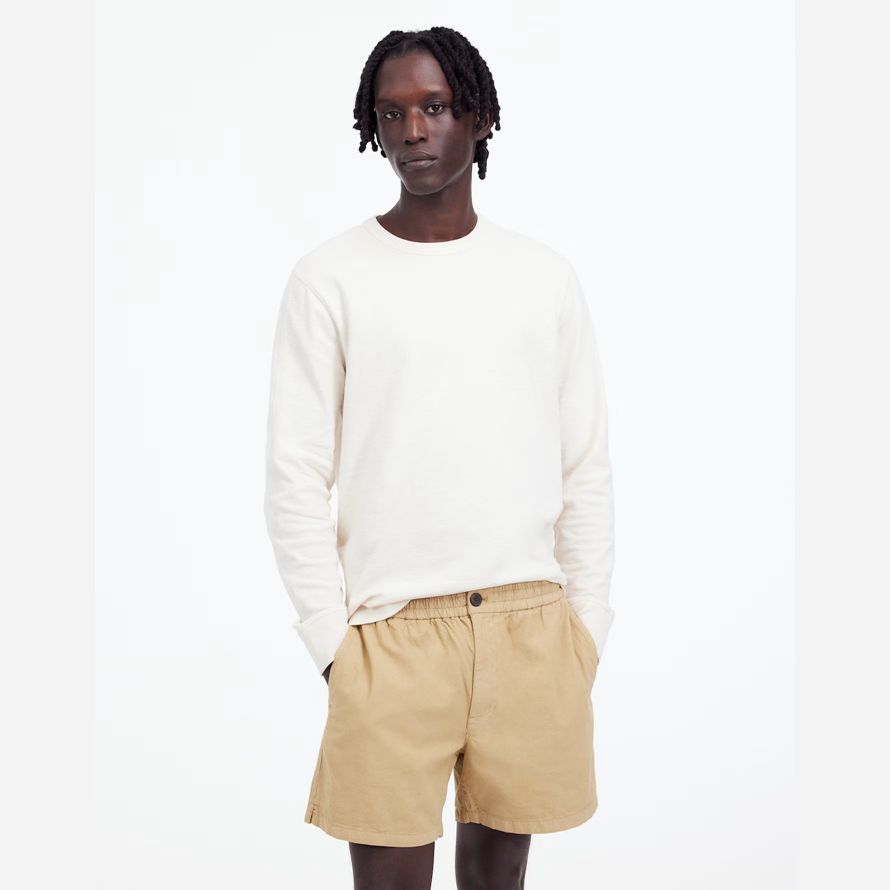 brown mens madewell everywear baumwolle-blend shorts