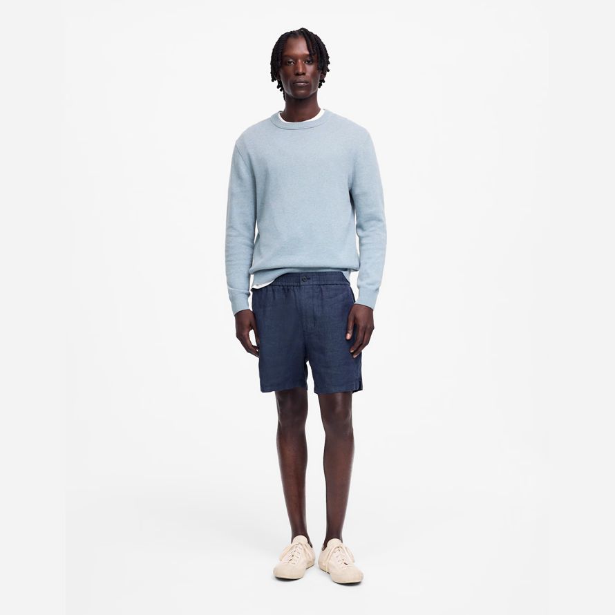 dark blue madewell everywear leinen herren shorts