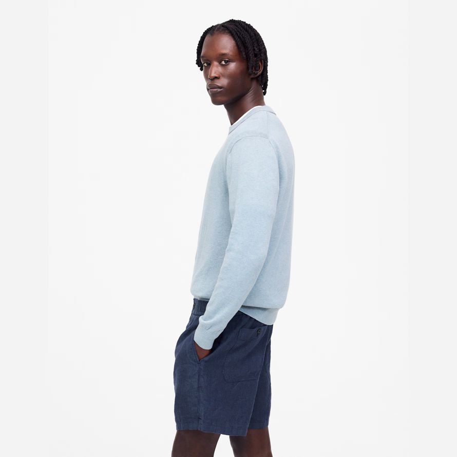 dark blue madewell everywear leinen herren shorts