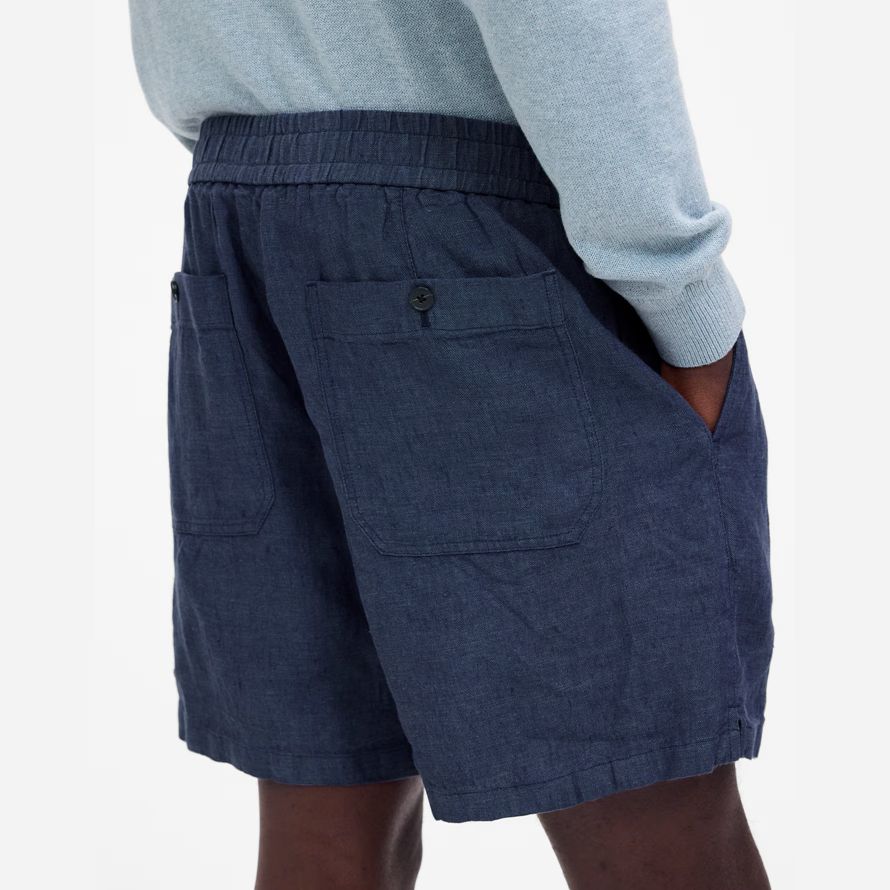 dark blue madewell everywear leinen herren shorts