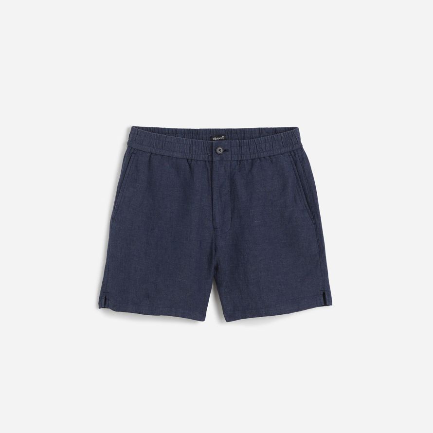 dark blue madewell everywear leinen herren shorts