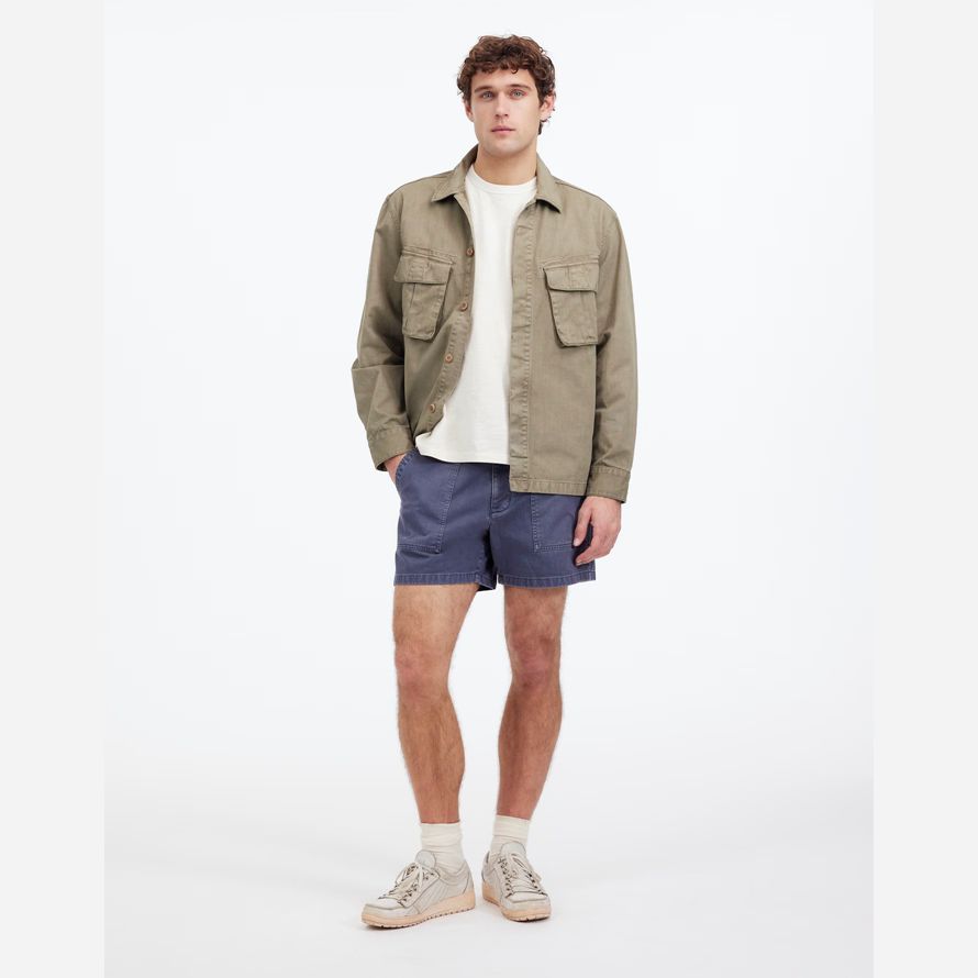 navy herren madewell müdigkeit baumwolle twill shorts
