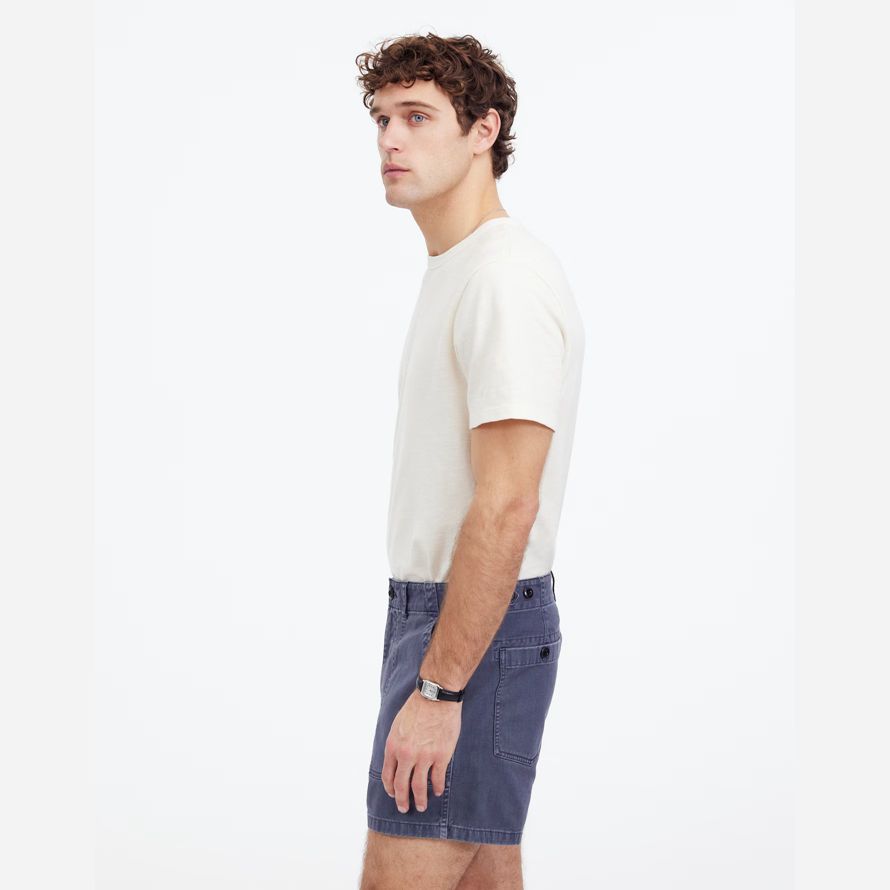 navy herren madewell müdigkeit baumwolle twill shorts