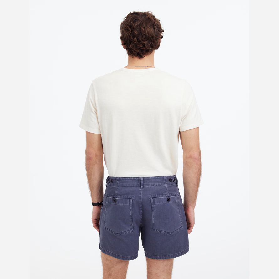 navy herren madewell müdigkeit baumwolle twill shorts