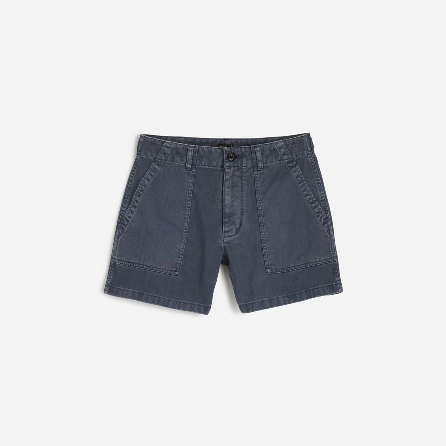 navy herren madewell müdigkeit baumwolle twill shorts
