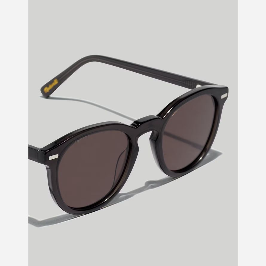 schwarz herren madewell runde acetat sonnenbrille