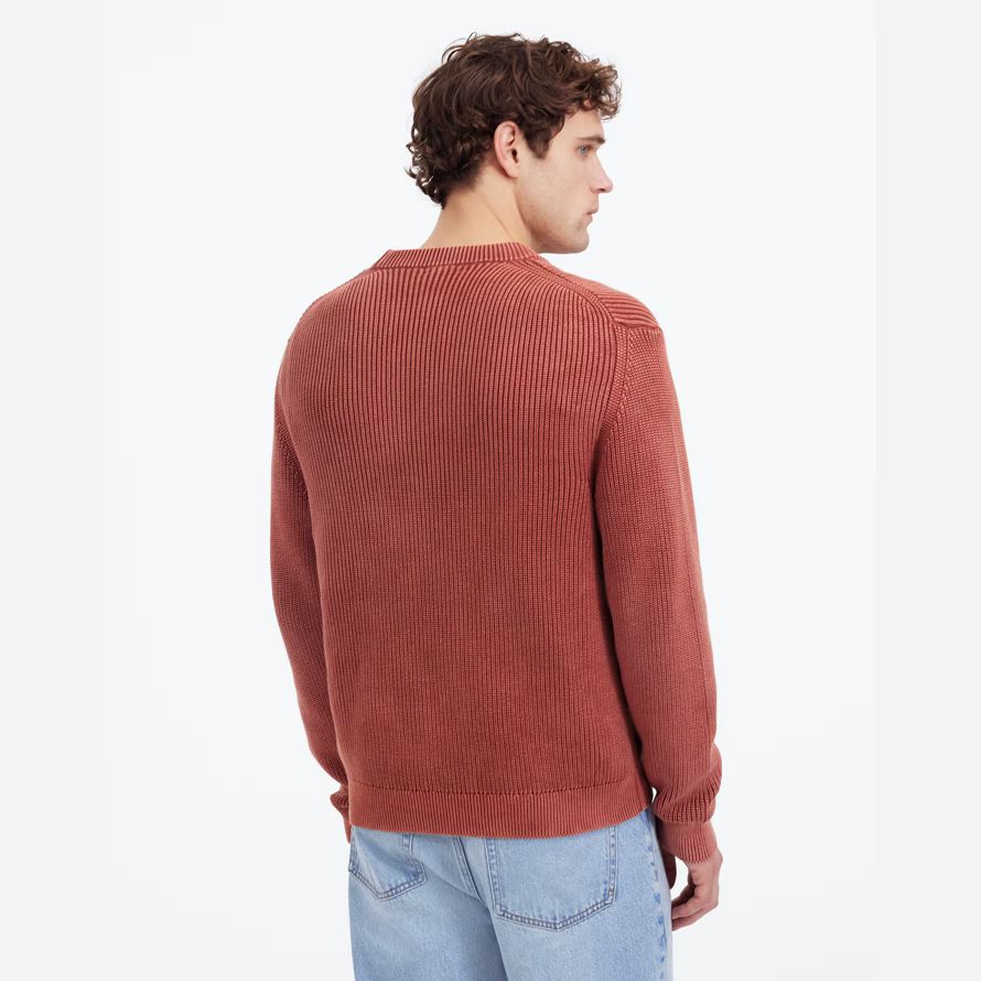 braun rot madewell cotton shaker stitch crewneck herren pullover