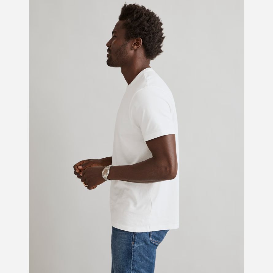 madewell garment-dyed allday crewneck herren t-shirts weiß