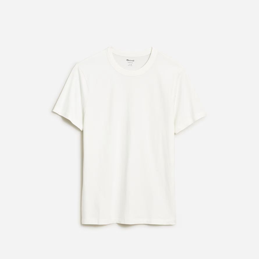 madewell garment-dyed allday crewneck herren t-shirts weiß