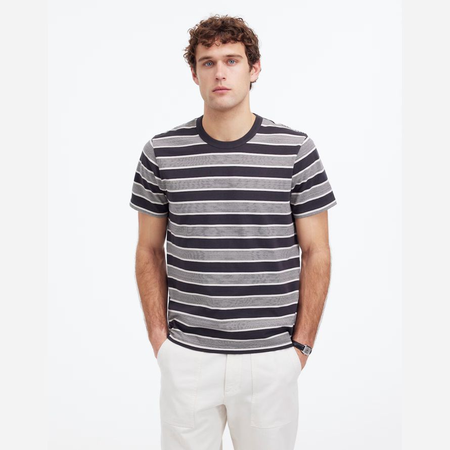 madewell garment-dyed allday crewneck herren t-shirts in grau schwarz