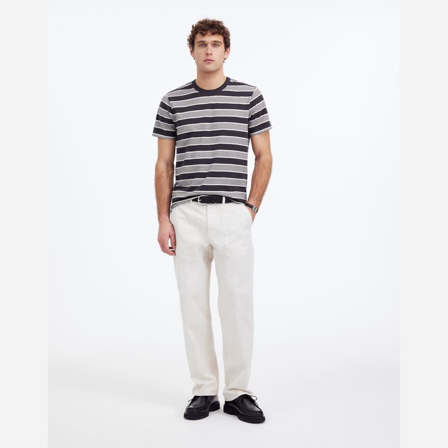 madewell garment-dyed allday crewneck herren t-shirts in grau schwarz