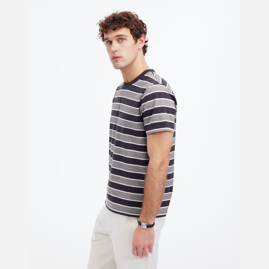 madewell garment-dyed allday crewneck herren t-shirts in grau schwarz