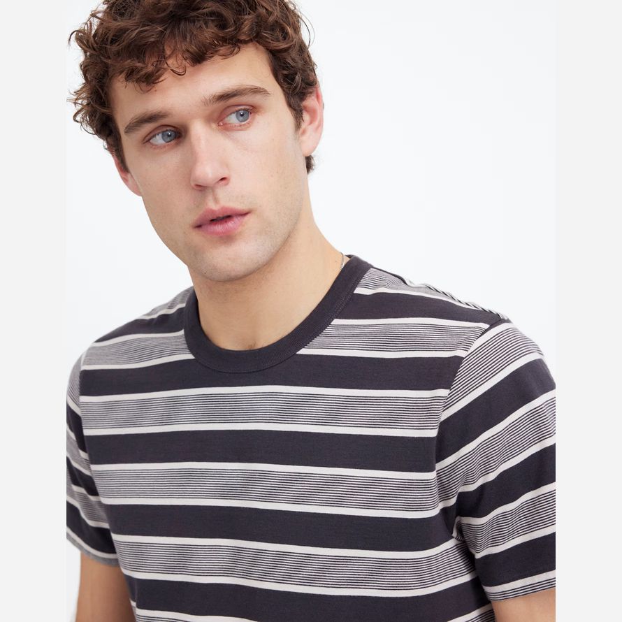 madewell garment-dyed allday crewneck herren t-shirts in grau schwarz