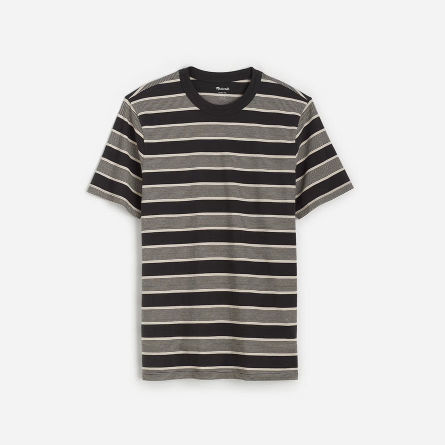 madewell garment-dyed allday crewneck herren t-shirts in grau schwarz