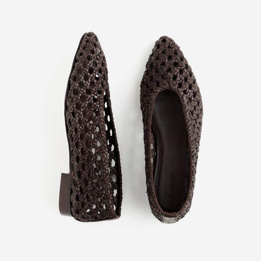 madewell die ruth woven leather womens ballet flat schokolade