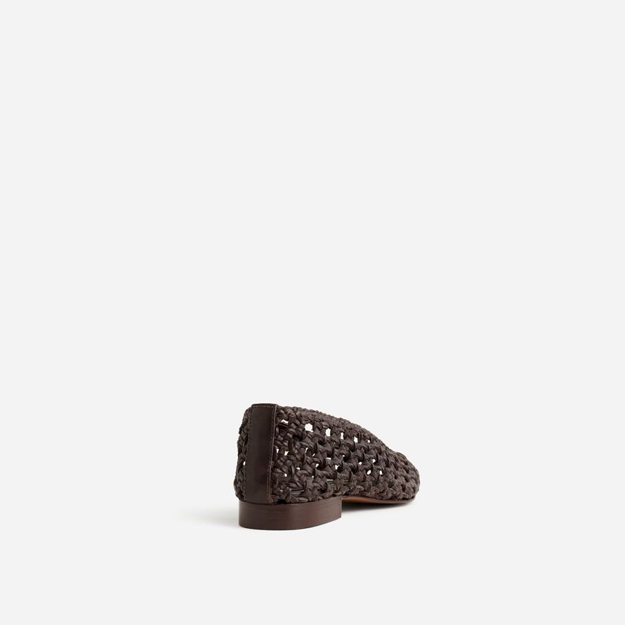 madewell die ruth woven leather womens ballet flat schokolade
