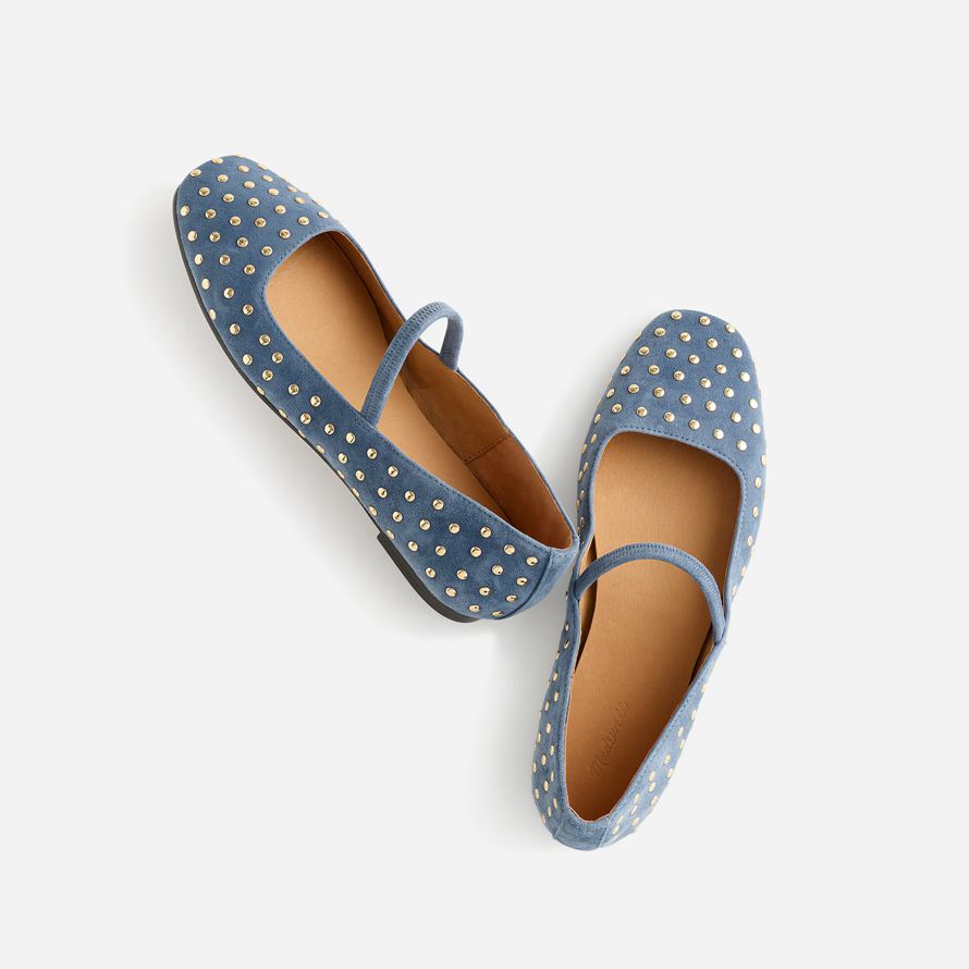 blau weiß madewell die greta womens ballet flat