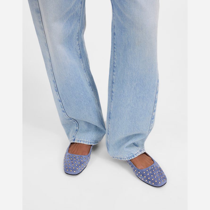 blau weiß madewell die greta womens ballet flat