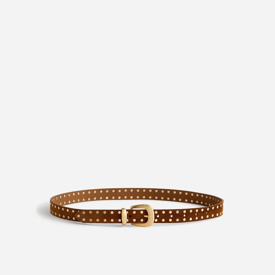 damen madewell flat studded western-gürtel-brown