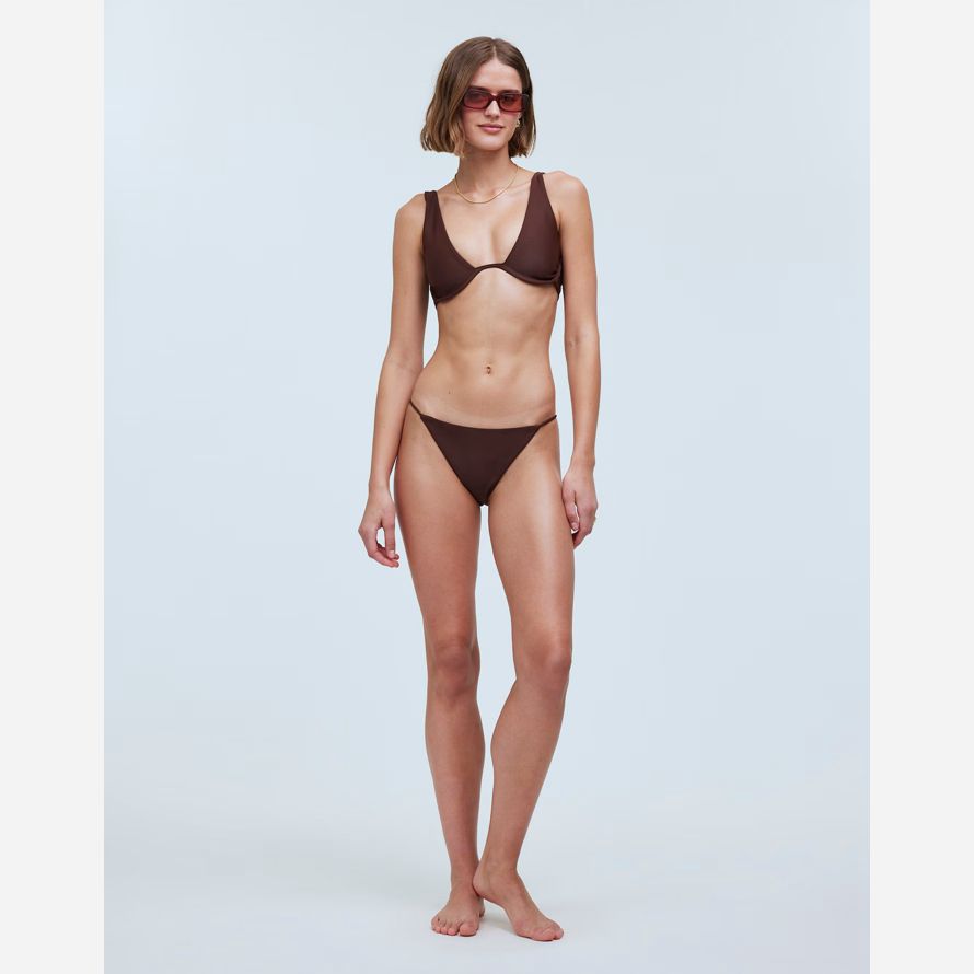 madewell jade swim paloma womens bikini-top schokolade