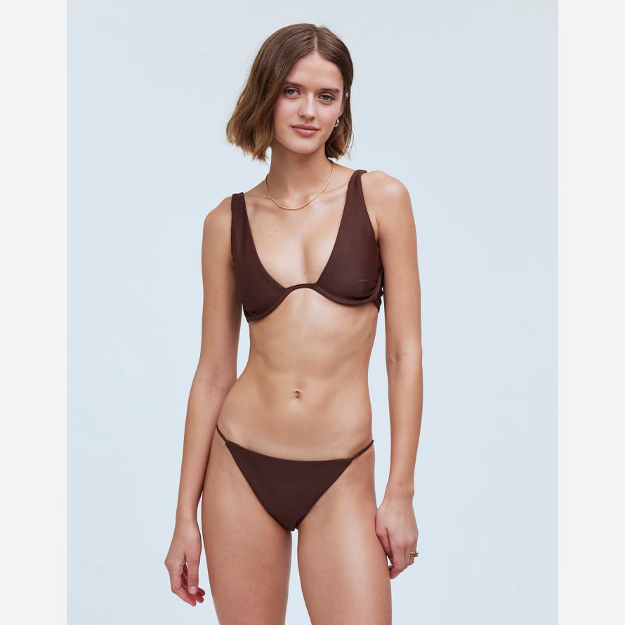 madewell jade swim paloma womens bikini-top schokolade