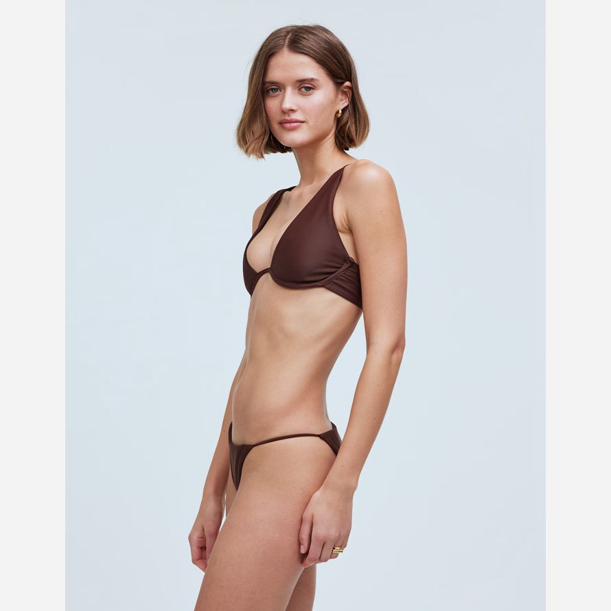 madewell jade swim paloma womens bikini-top schokolade