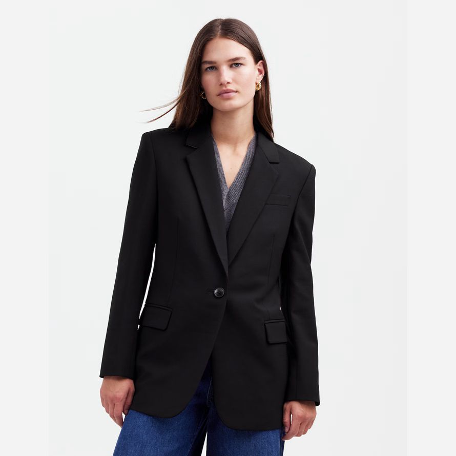 madewell die kline damen-blazer-black