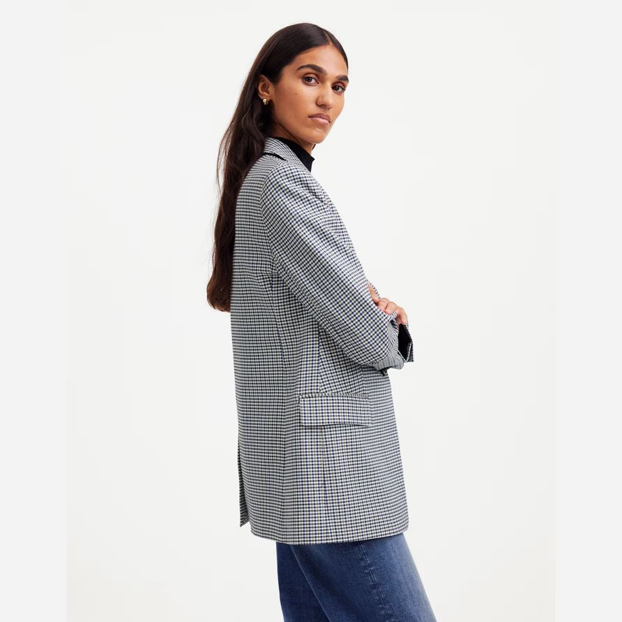 grau blau womens madewell die kline blazer